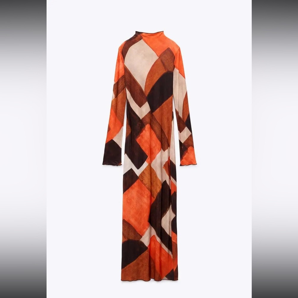 ZARA WOMAN NWT PRINTED DRESS SIZE MEDIUM - Picture 9 of 12